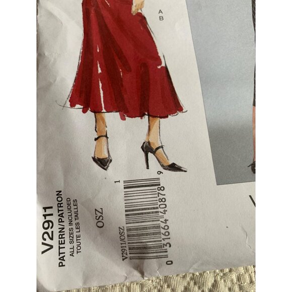 Vogue Misses Blouse Top Skirt Sewing Pattern V2911 Sz one size - Uncut - Picture 4 of 9